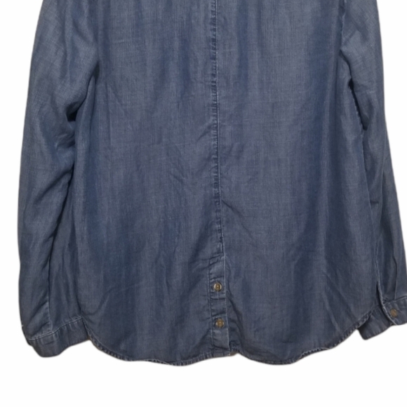Cloth & Stone Chambray Blouse Button Up Long Sleeves, Size M. - Picture 7 of 13